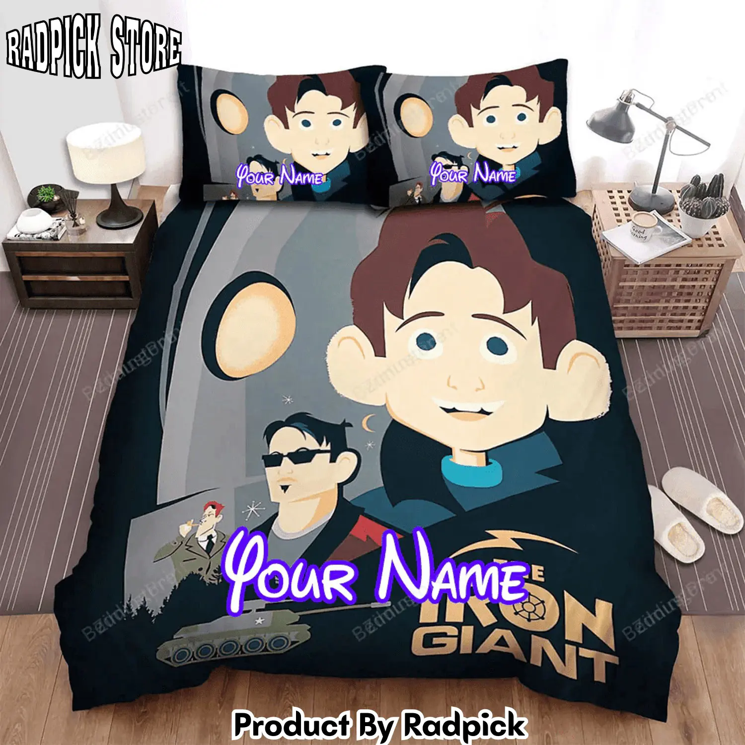 Radpick the iron giant cartoon movie poster bed sheets duvet cover personalized name bedding sets rp3271215